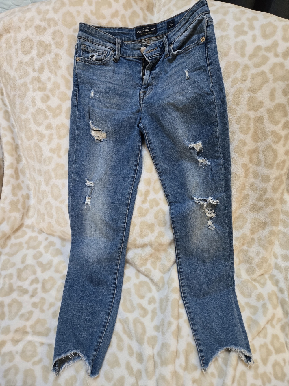 Lucky Brand Blue Distressed Skinny Jeans